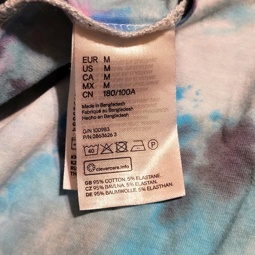 H&M Disney Aurora Sleeping Beauty Tie Dye Graphic Tank Top - Medium - EUC - Picture 4 of 6